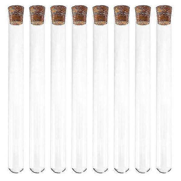 8pcs Glass Test Tubes Liquid Storage Containers Round Bottom Tubes With Stoppers