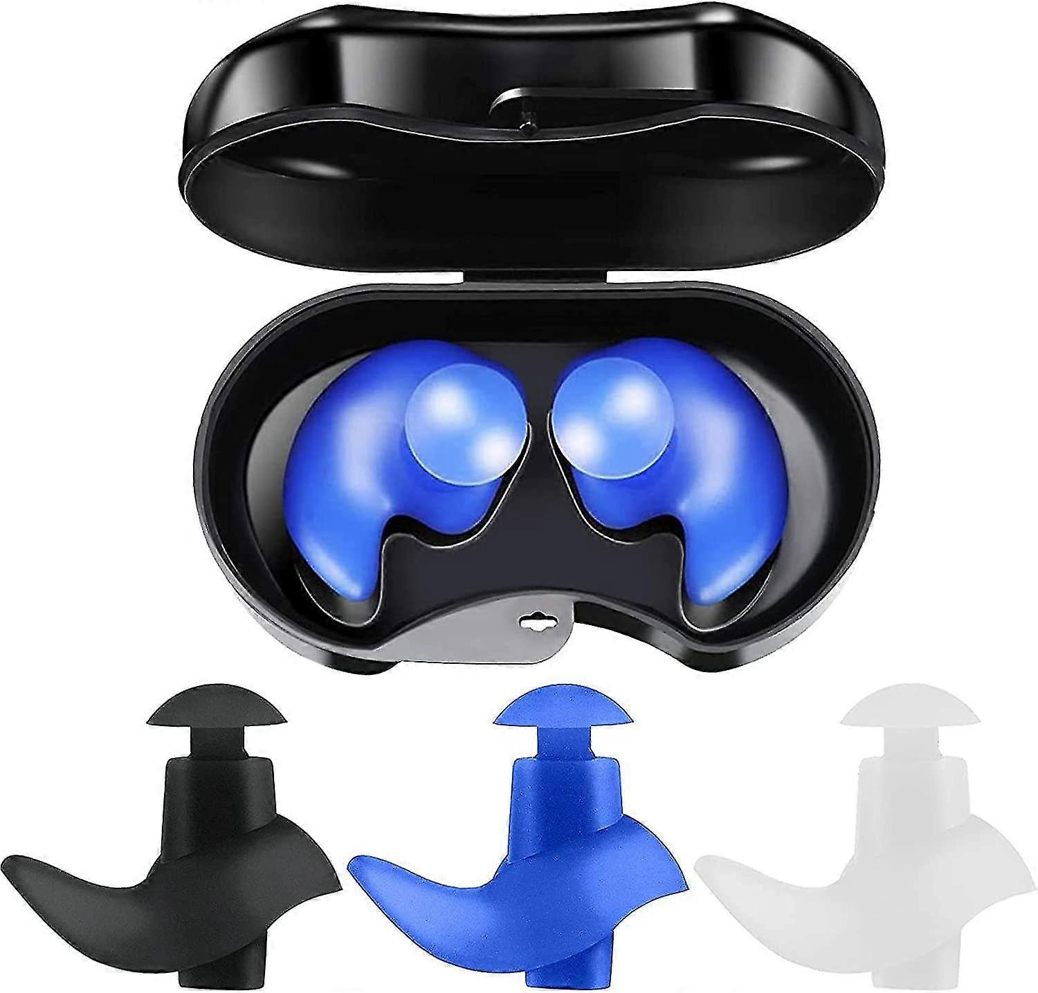 3 Pair Silicone Swimming Earplugs Reusable Waterproof Earplugs