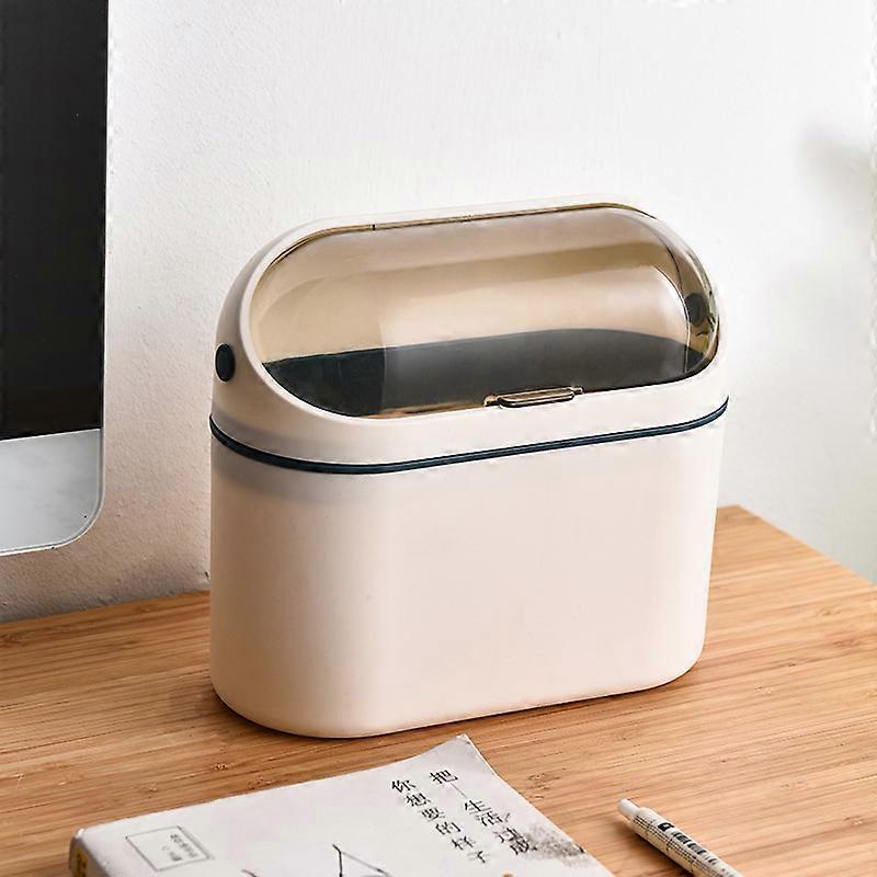 Desktop Trash Can with Lid, Mini Trash Can for Desk, Small Office Countertop Garbage Can (Blue)