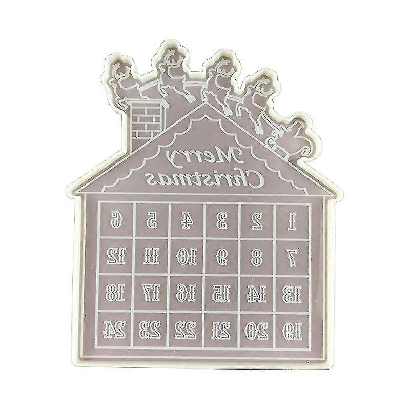 Christmas Countdown Calendar Epoxy Resin Mold Xmas Advent Calendar Silicone Mould Diy Crafts Home Decoration Casting Tools