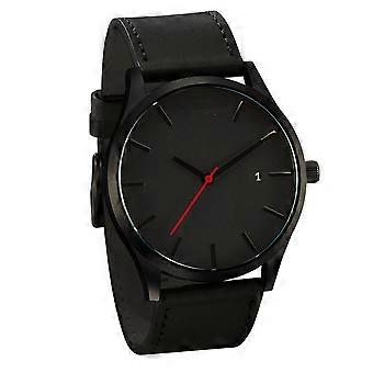 Couple Fashion Leather Analog Quartz Round Wrist Business men's watch