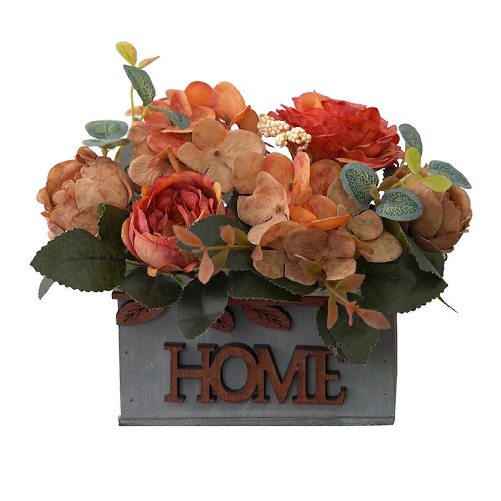 Minglan New product with pot simulated hydrangea and peony flower pot (autumn color) Artificial Flora