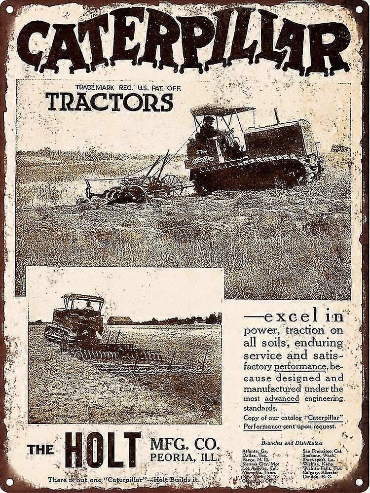 Decor New 1920 Caterpillar Tractor Crawler Man Arte de parede da caverna para casa, casa ou negócios, 8x12 polegadas 