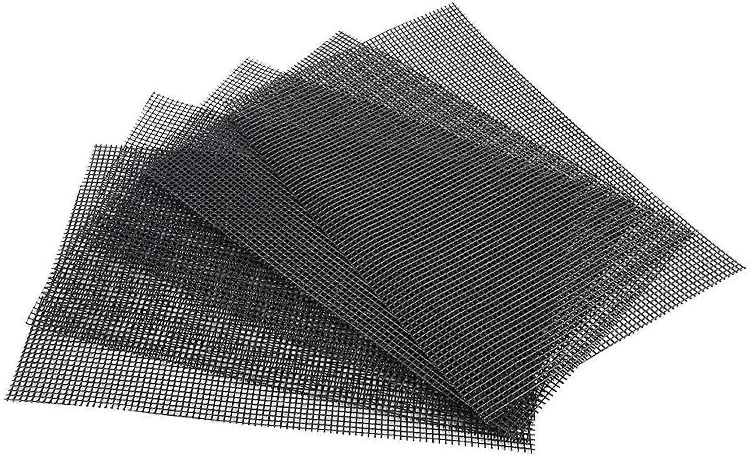5 Pieces Flower Pot Hole Mesh Mat Black Plastic Bonsai Bottom Drainage Mesh Screens Grid Square 30x20 Cm