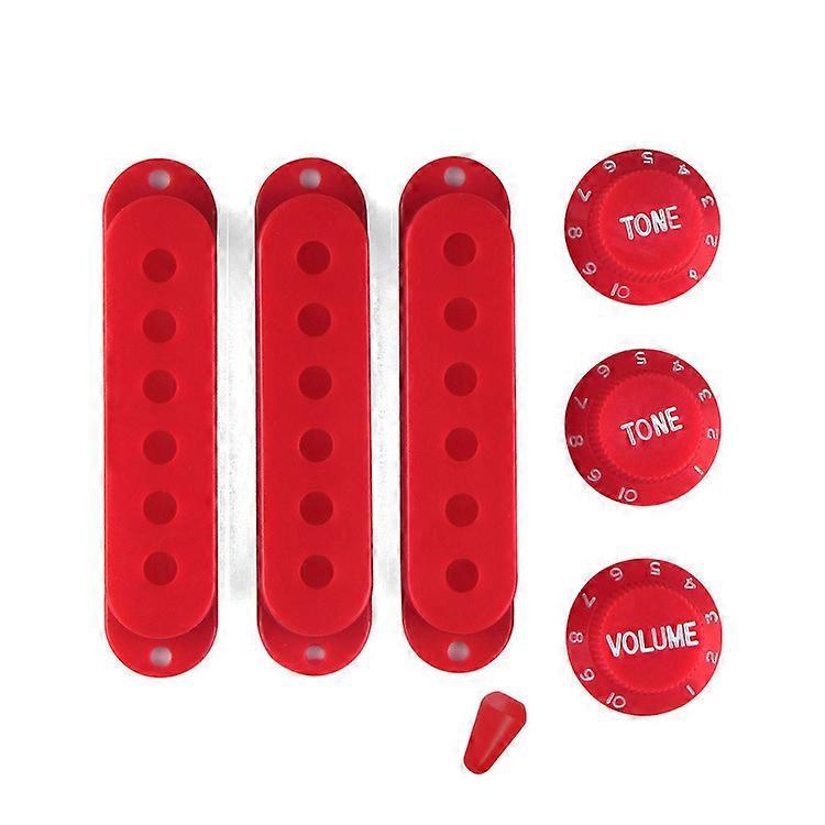 3pcs Durable Guitar Pickup Cover Volume Tone Knobs Tip Setred