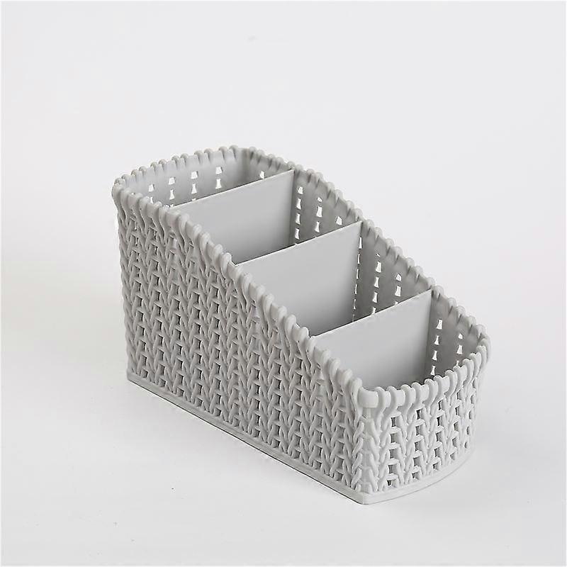 Long grey desktop storage basket, 4 compartment display shelves