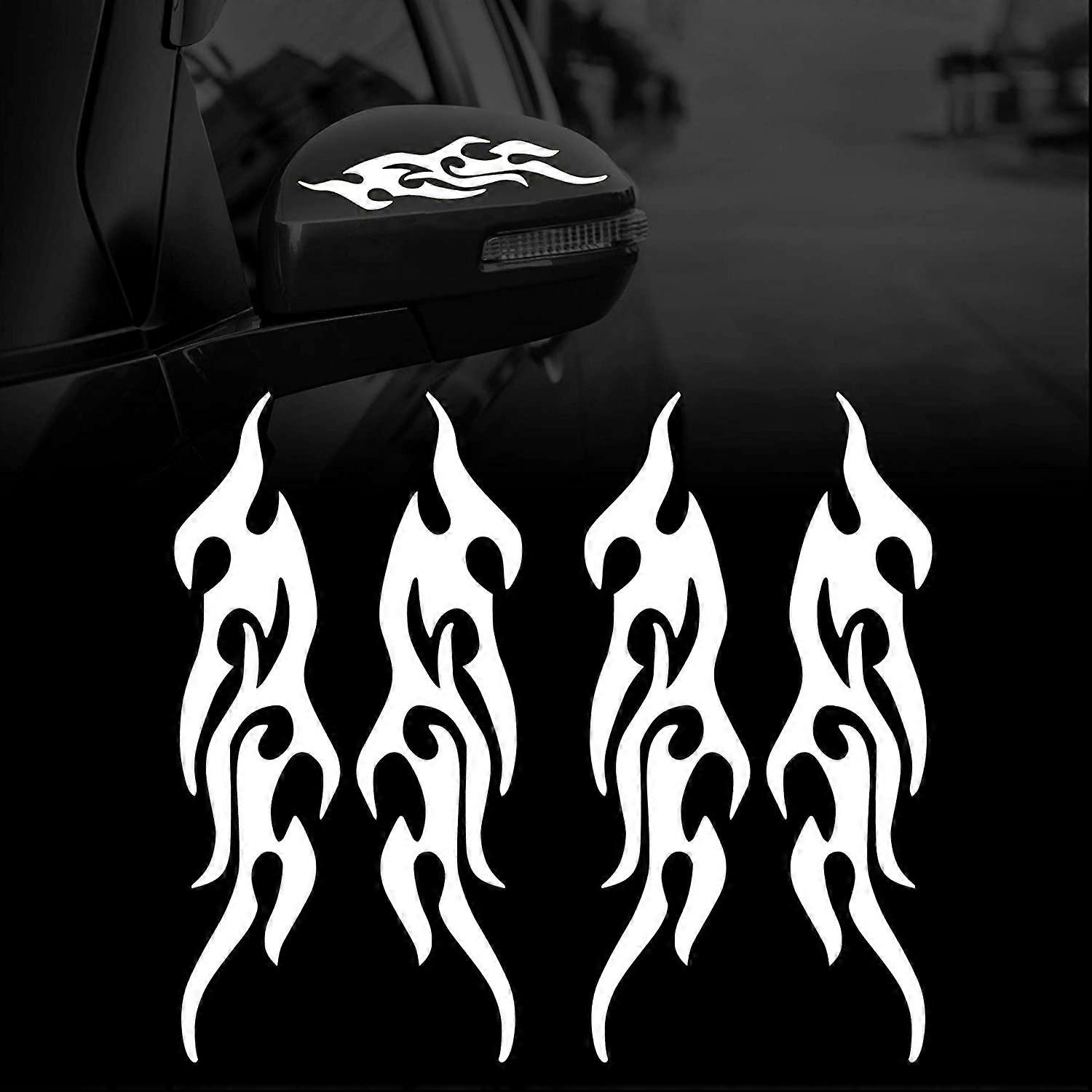 4 Pieces 19cm(White) Reflective Waterproof Vinyl Stickers for Golf Cart Truck SUV Off-Road Vehicles Skateboard