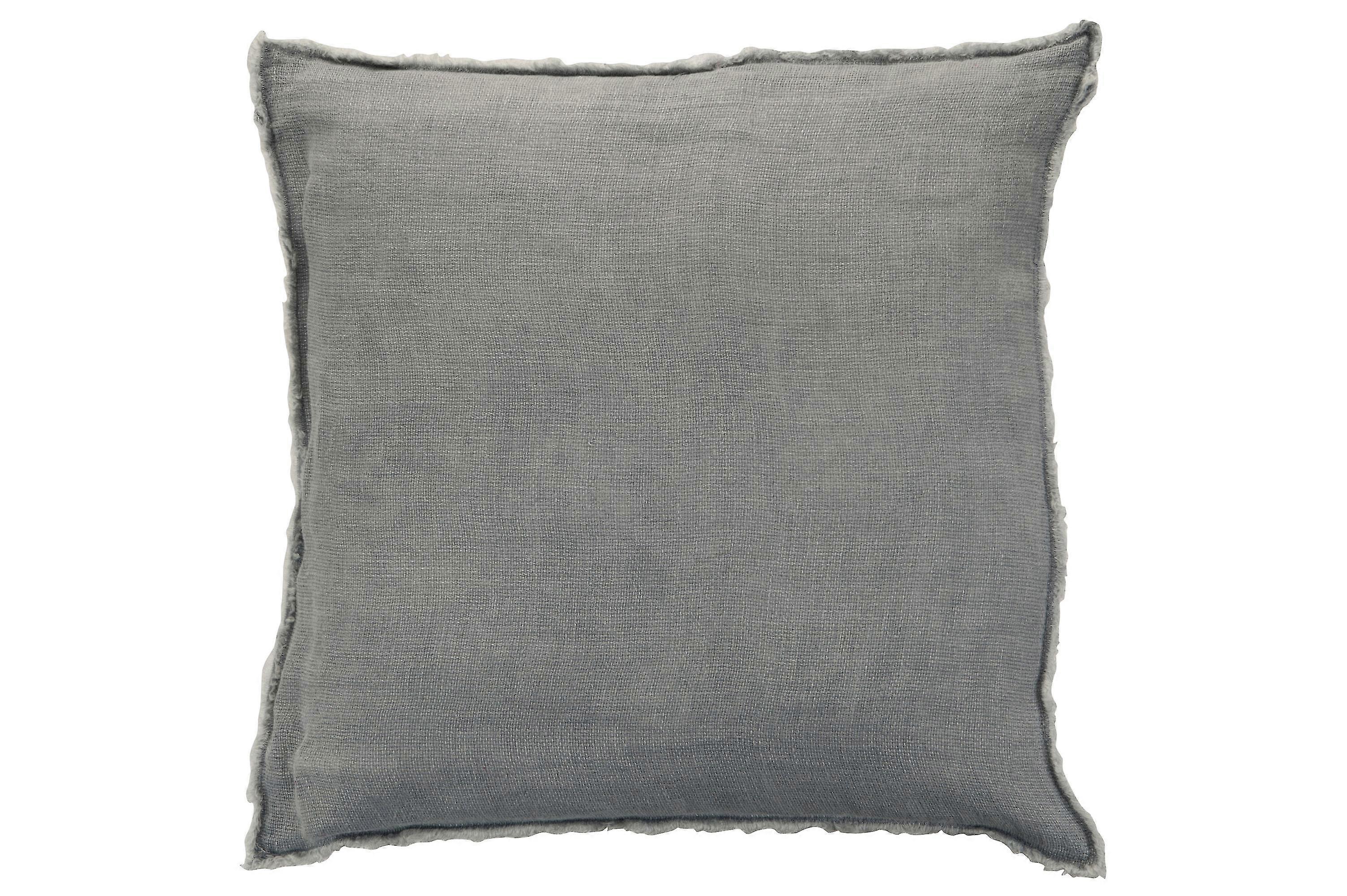 J-Line Coussin Stonewashed Linen Bleu-Gris