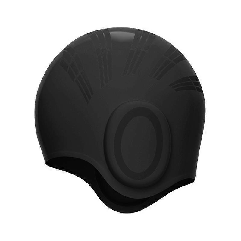 Gorro de natación de silicona WAVE Waterproof Solid Color Ear Guard, Color : Negro