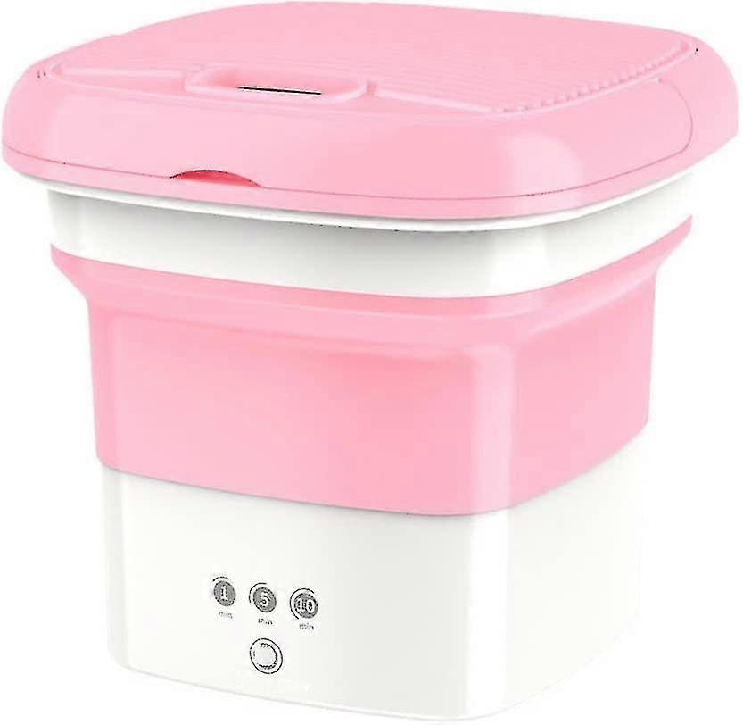 منظف غسالة صغير قابل للطي ، دلو غسيل توربينات ، وردي