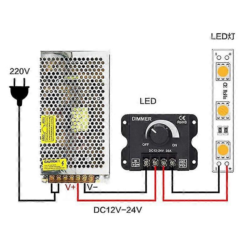 Dc 12v 24v Led Dimmer Switch 30a 360w Voltage Regulator Adjustable Dimmers