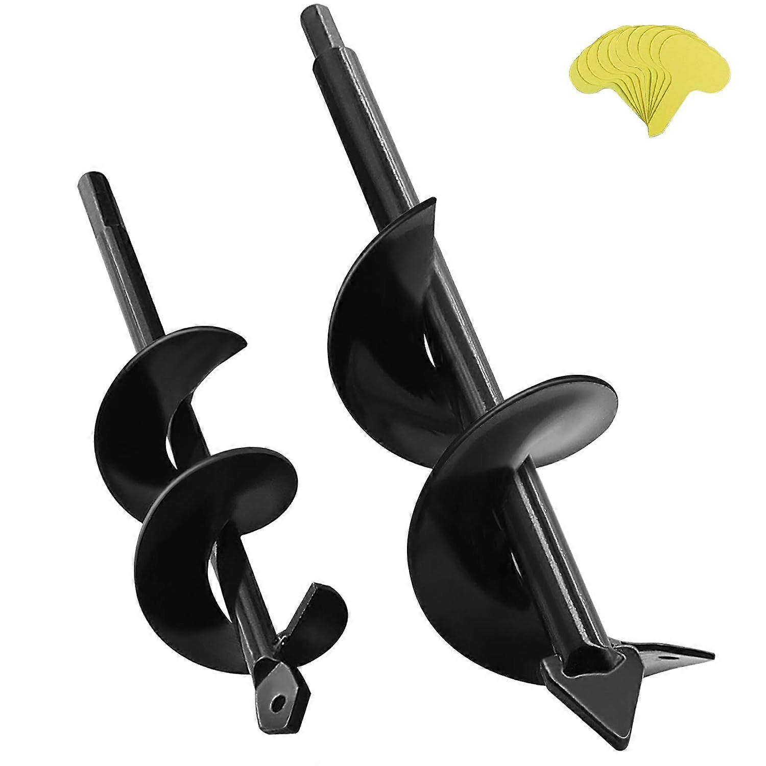 Two Pack Garden Lattice Solid Black Auger Bits - Hexagon Augers for Garden