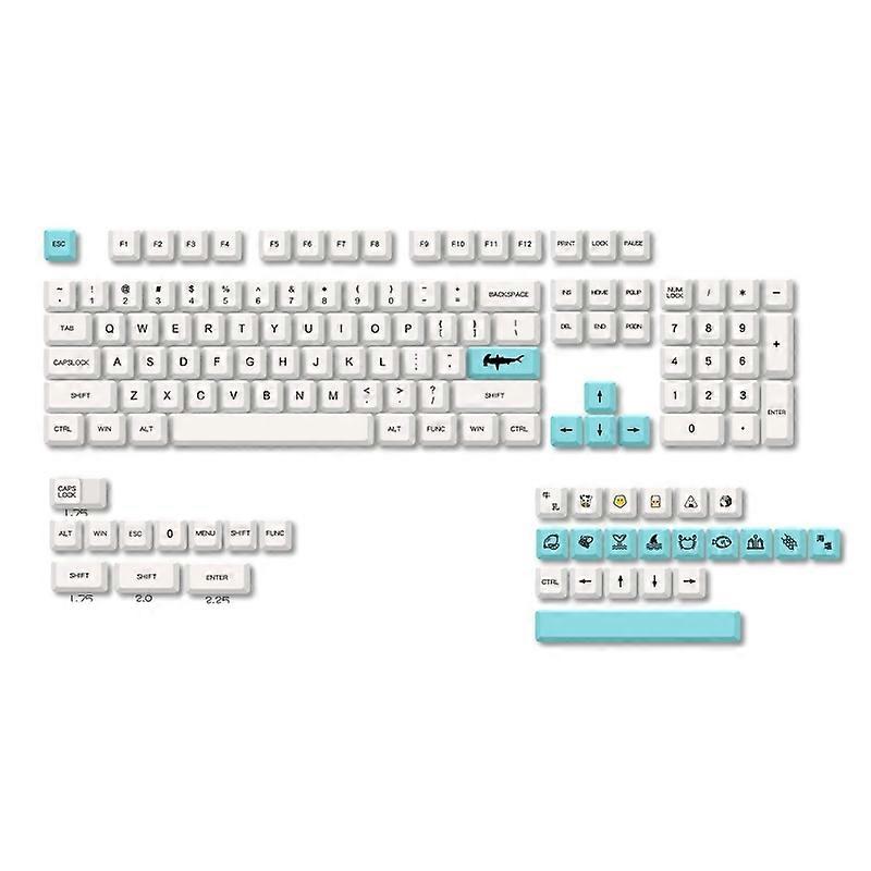135Keys Full Set for Fresh Design PBT Dye Subbed Keycap Sea Salt XDA Profile for