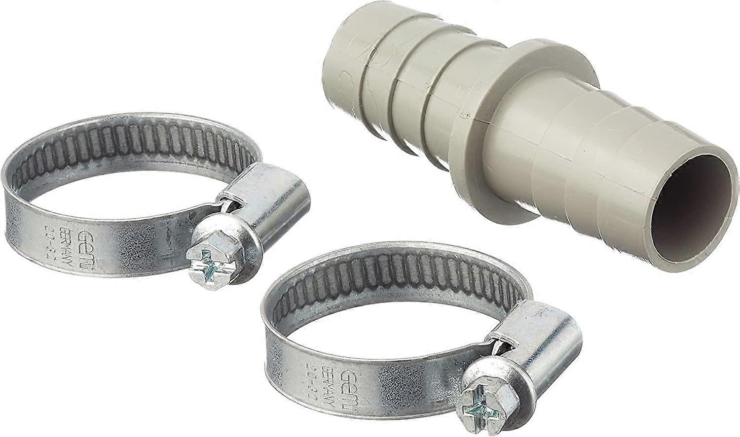Drain Hose Connector for Washing Machine and Dishwashers (including 2 hose clamps)
