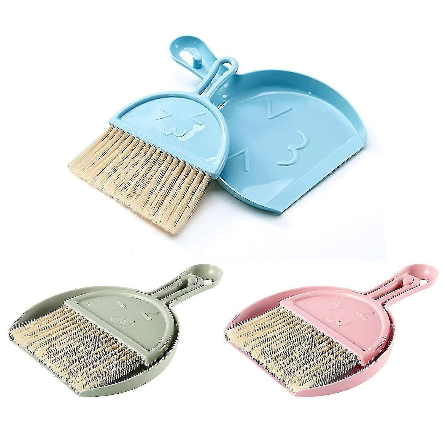 Mini Dustpan And Brush Set, 3 Sets Small Broom And Dustpan Portable Cleaning Tool Set For Home Office Cars Keyboard