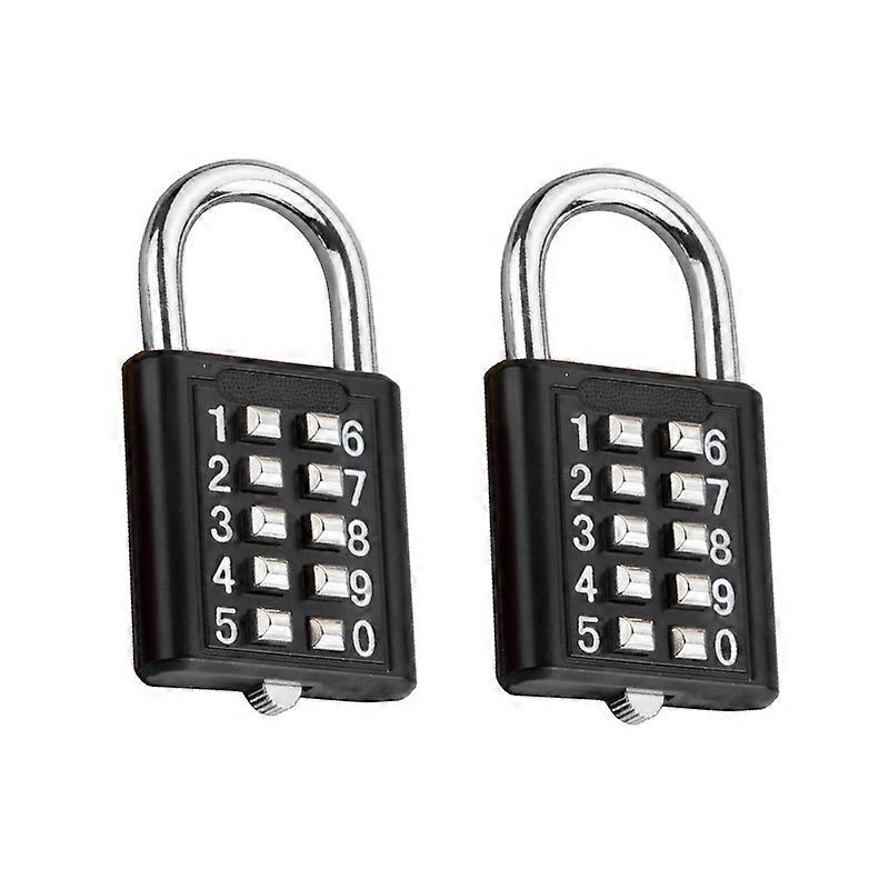 2 PCS 10-Bit Button Password Cabinet Door Tool Box Padlock