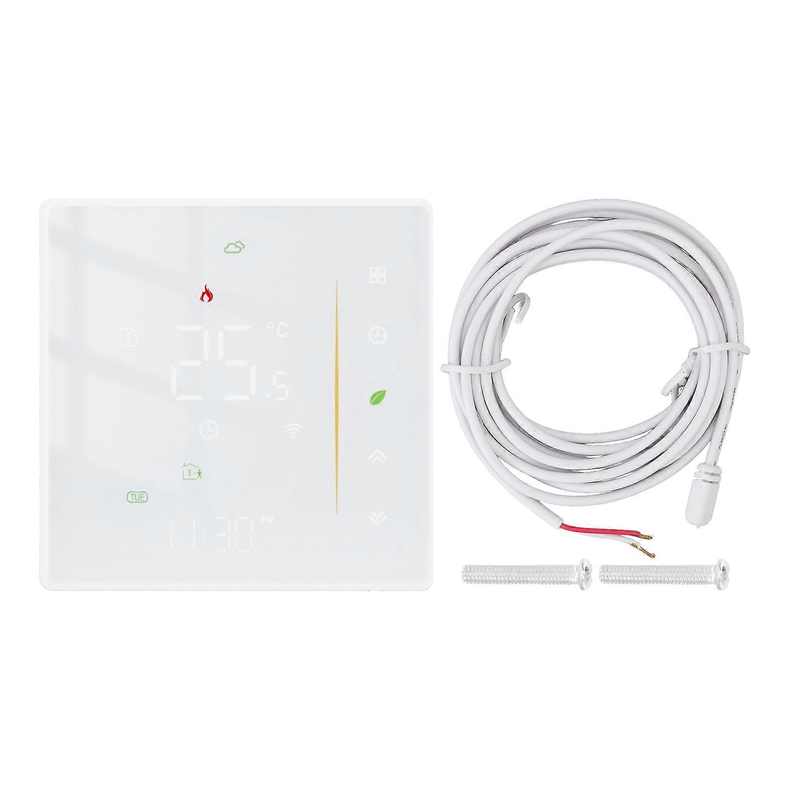 Household Smart Thermostat Programmable App Voice Control Electric Floor Heating Temperature Controller for ZigBee AC 95240V White