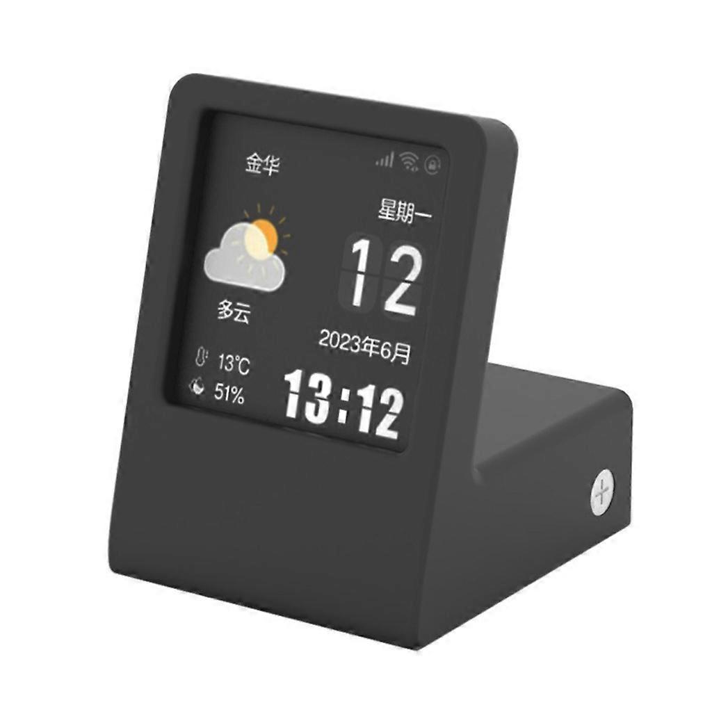 Wireless WiFi Desk Digital Clock with Thermometer Hygrometer Weather Station