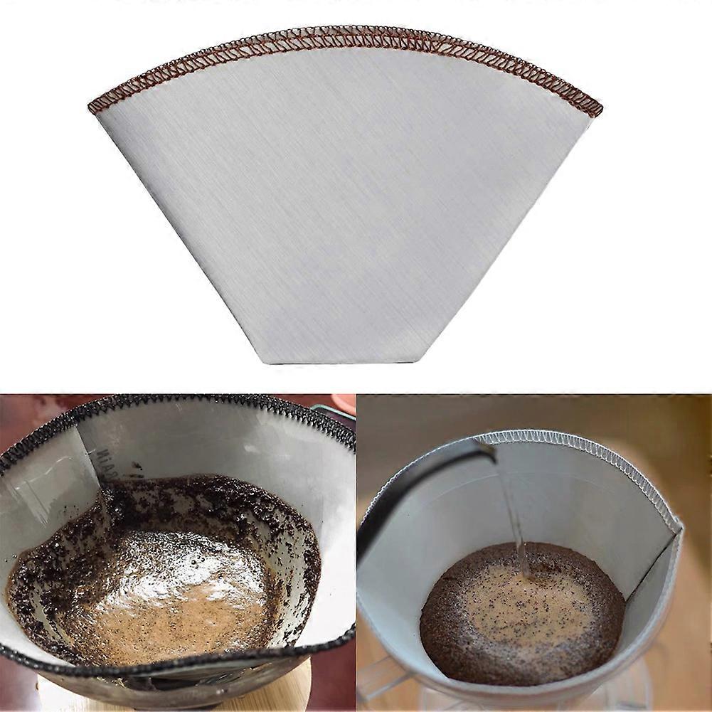 Reusable Pour Over Coffee Filter Hand-brewed Coffee Filter Conical Filter Paper Flexible Stainless Steel Mesh Coffee Filter