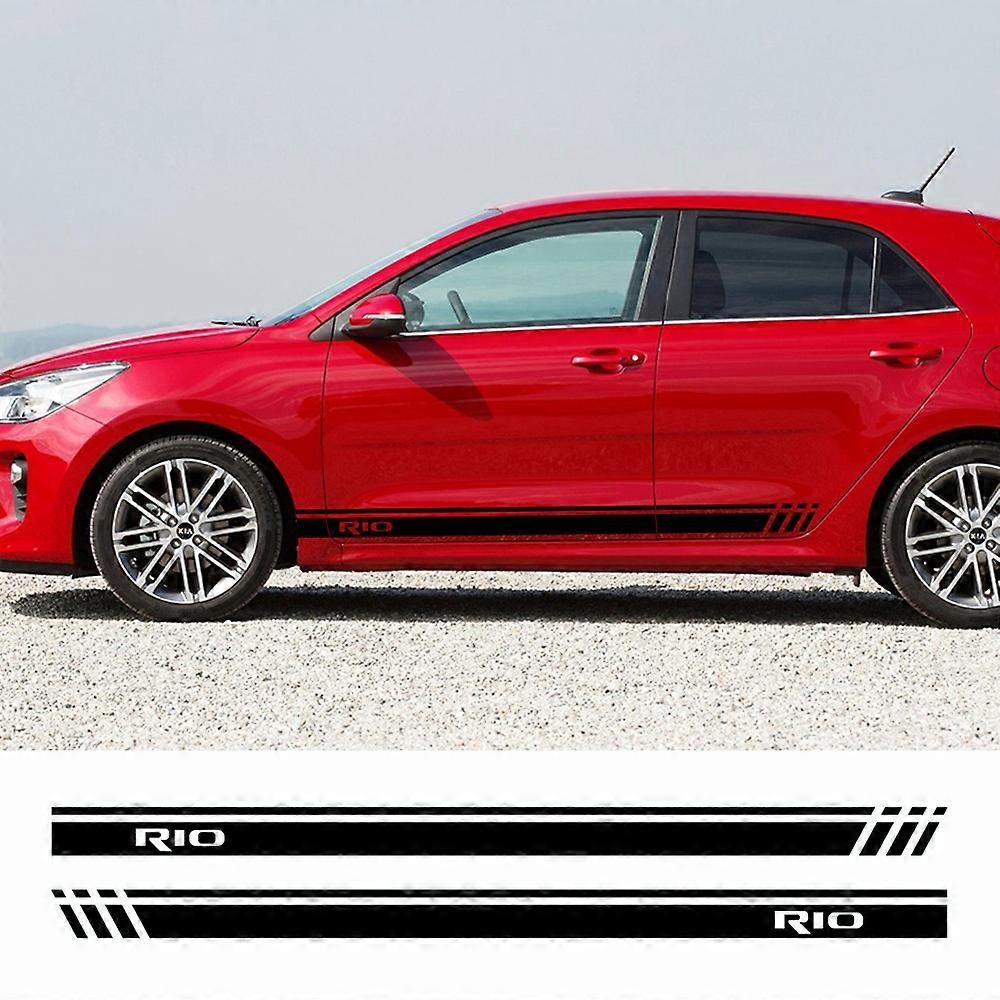 Instaplijsten (instapstrips) compatibel met Kia Rio 3 UB 2011-2016 (5 deurs) - Kras bescherming - Set van 4 - Zwart Glans