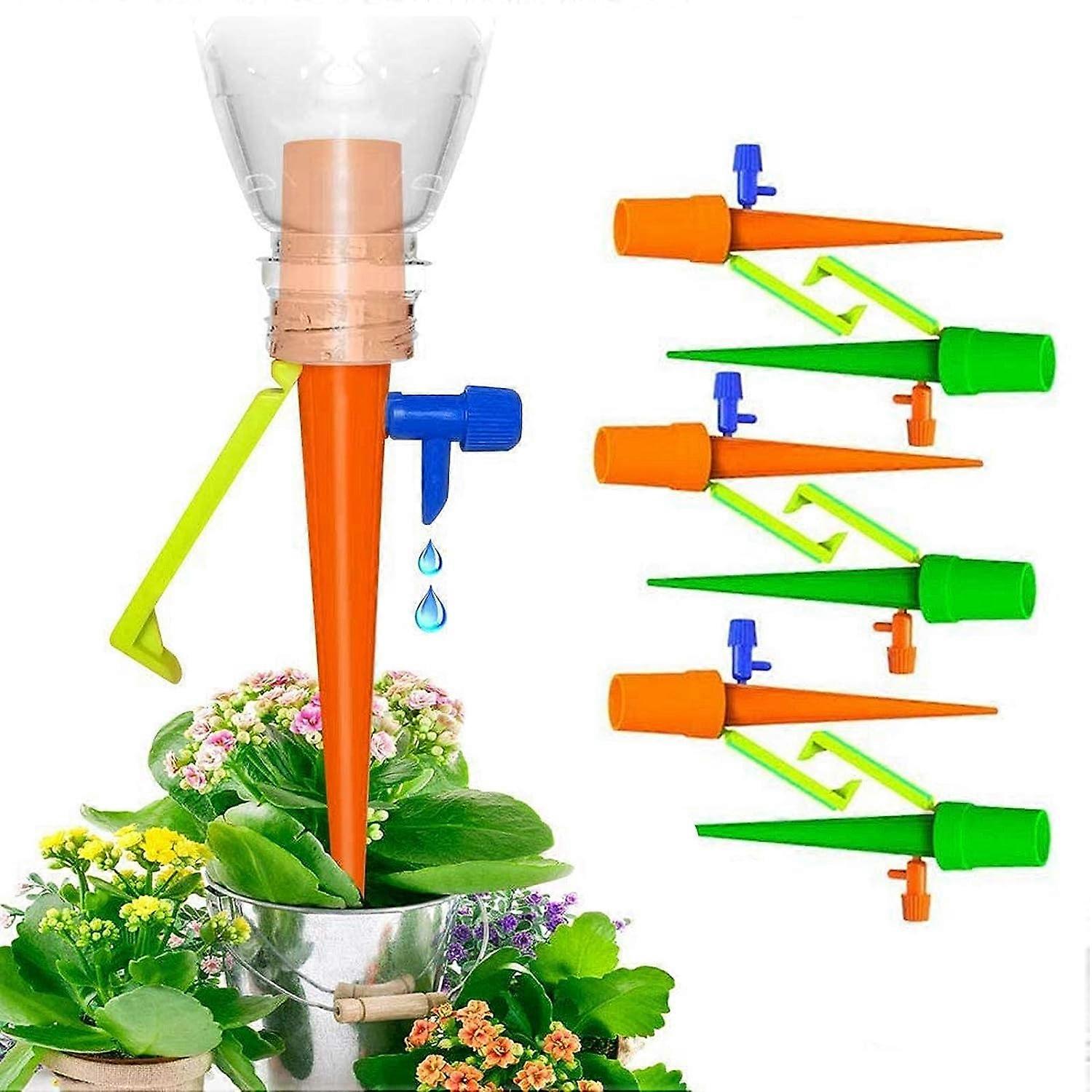 6PCS Plant Watering Spikes, Self Watering Spikes for Holidays, Drip Irrigation Spikes with Slow Release Control