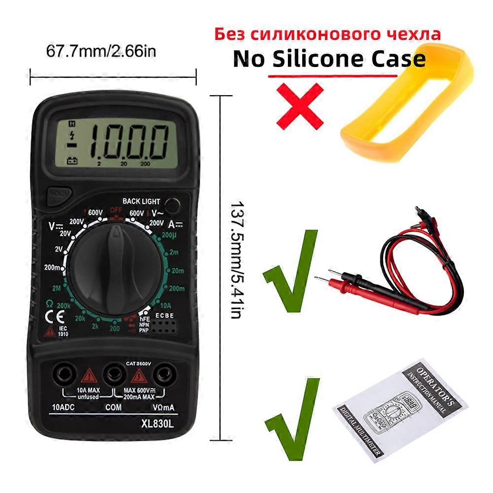 XL830L Handheld Digital Multimeter LCD Backlight Portable AC/DC Ammeter Voltmeter Ohm Voltage Tester Meter Multimetro