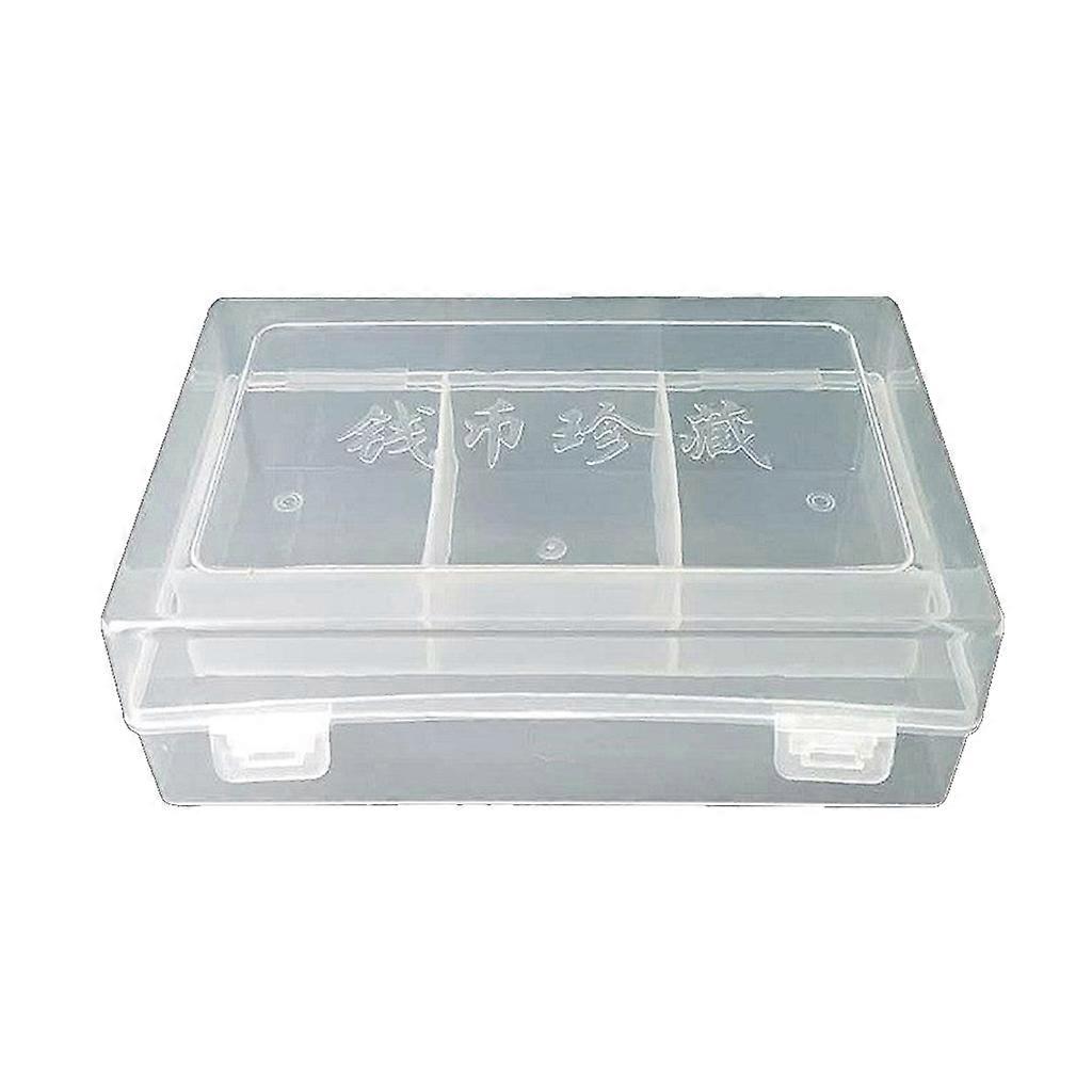 3 Slots Rectangular Plastic Storage Box Fit for 48pcs 40mm / 45pcs 46mm Coins
