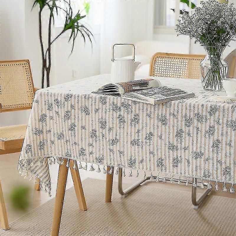 Ghyt Cotton Square Spring Tablecloth - Outdoor Tablecloth Decorative Table Covers For Kitchen Tablecloth, Summer Tablecloth, Picnic Tableclothsquare T