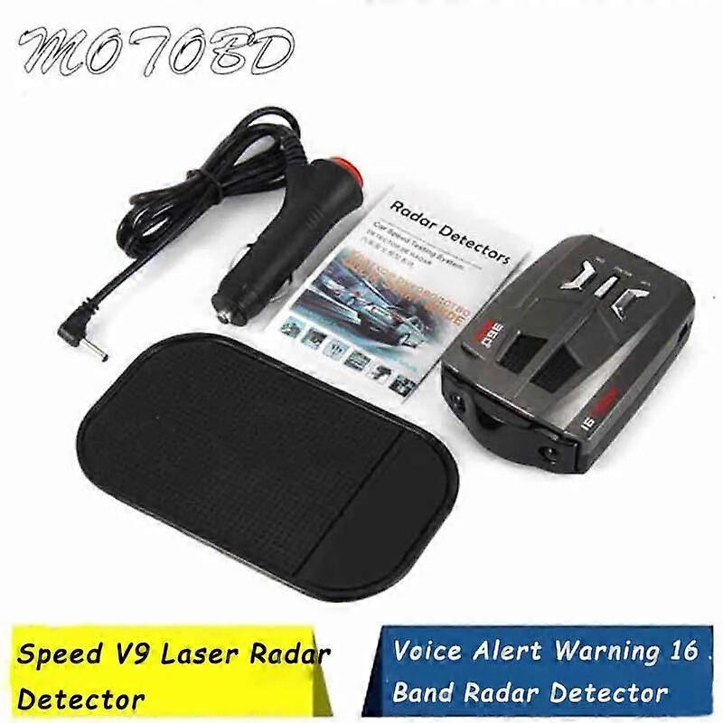 Car Trucker Speed V9 Laser Radar Detector Voice Alert Warning 16 Band Auto Radar Detector Car Speed Testing System