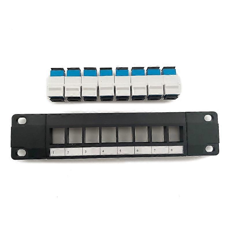 SC optisk patchpanel med 8 portar, 10G förberedd färgkodad märkning med plasthölje