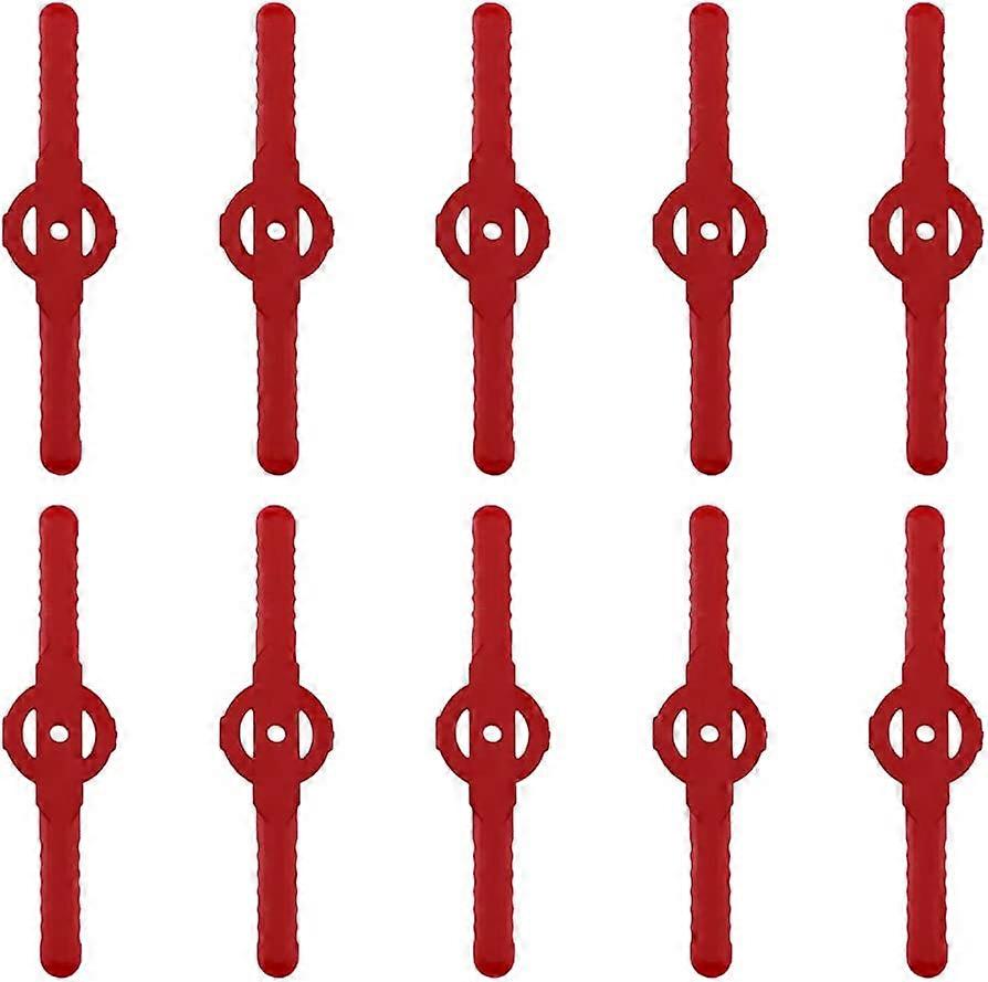 Plastic Edger Blade,10 pcs,Replace For Cordless Grass Trimmer Tool Set(Red