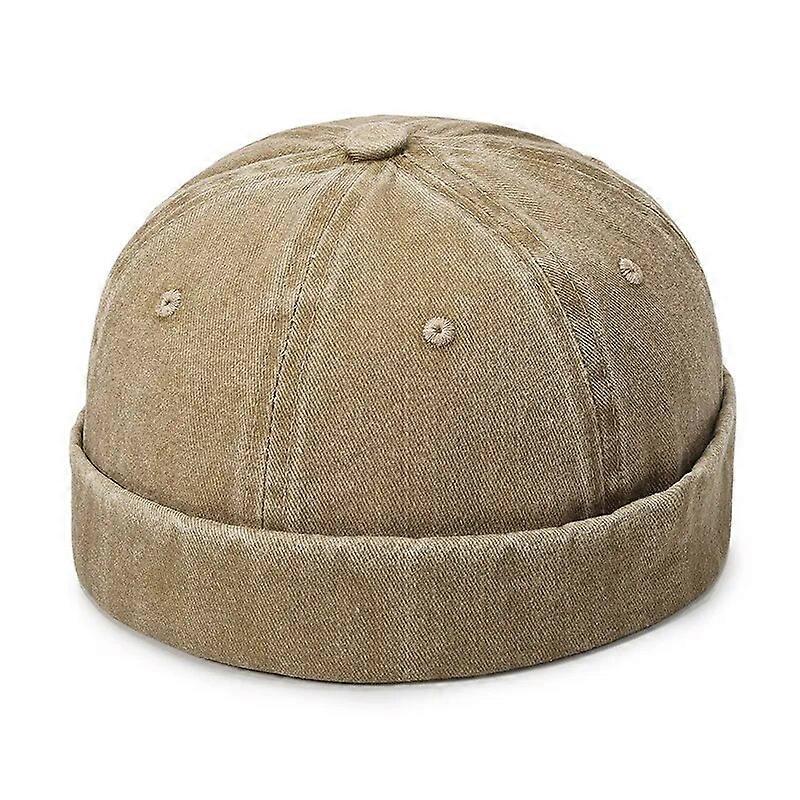 Fashion Men Cotton Brimless Skullies Cap Vintage Dome Hat Solid Street Portable Hats Summer Multipurpose Beanie Hat Hip Hop Hats
