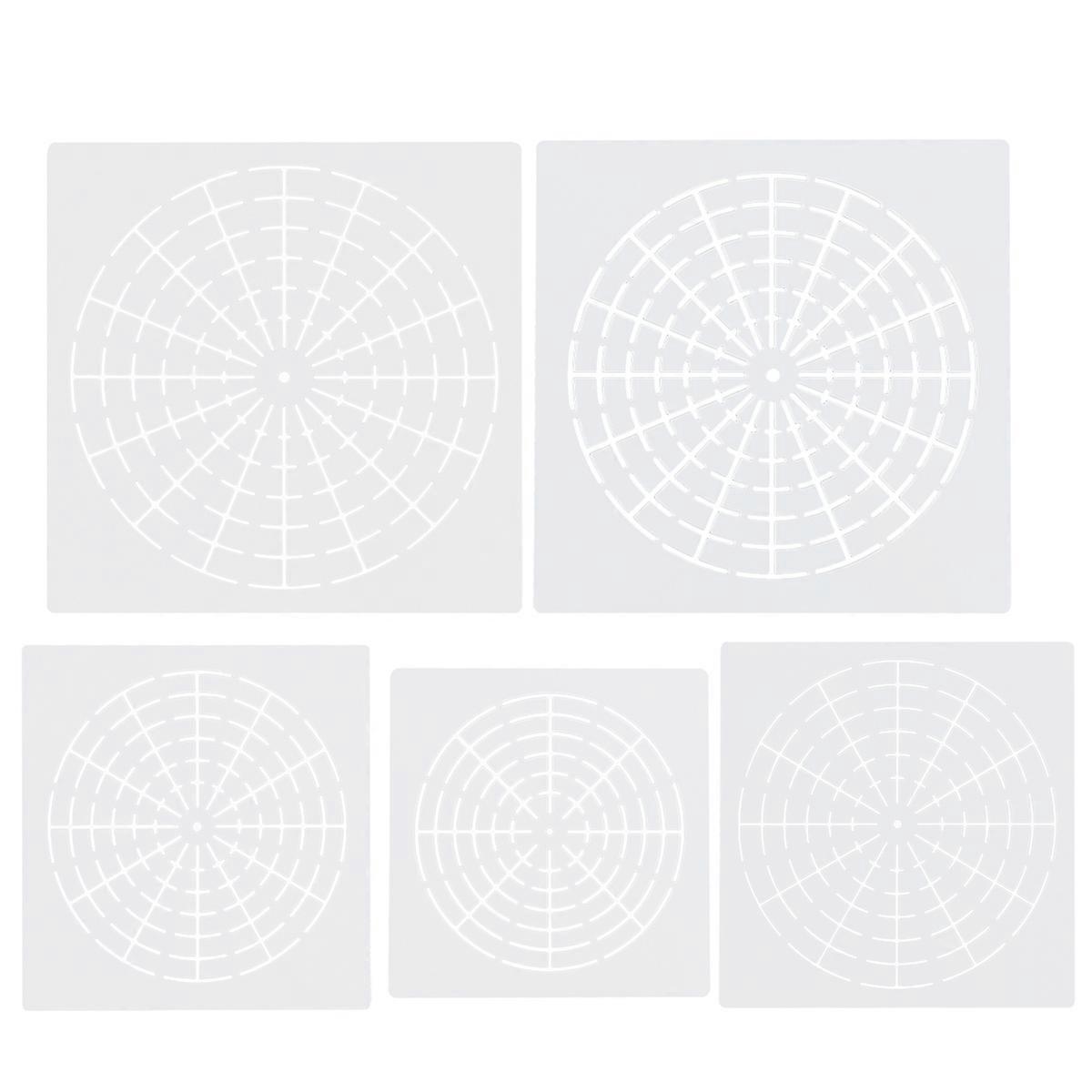 5 lap Manikűr eszközök fali csempe sablon Mandala sablon rajzsablon rajzoló vonalzó scrapbooking sablonok fekvő sablonok