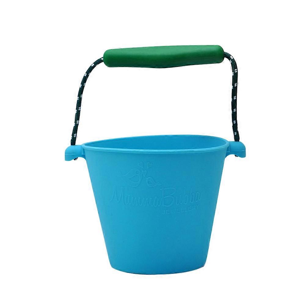 Portable Collapsible Bucket Multi-Function Silicone Water Bucket Children Play Toys for Beach Bath OutdoorBlue - Handle for Random Color