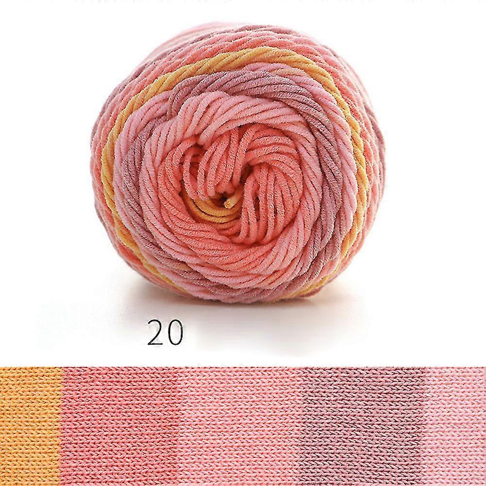 5-tråder Rainbow Color Garn Ball For strikking DIY skjerf Teppe Genser Hjem Tekstil