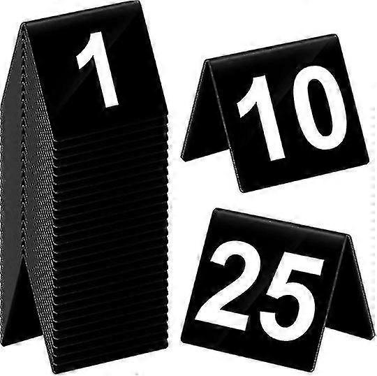 Table Numéros 1-25 Acrylique Double Face Numérotée Table Tentes En Plastique Restaurant Mariage Table Numéro Table Tente Numéros Cartes Signes