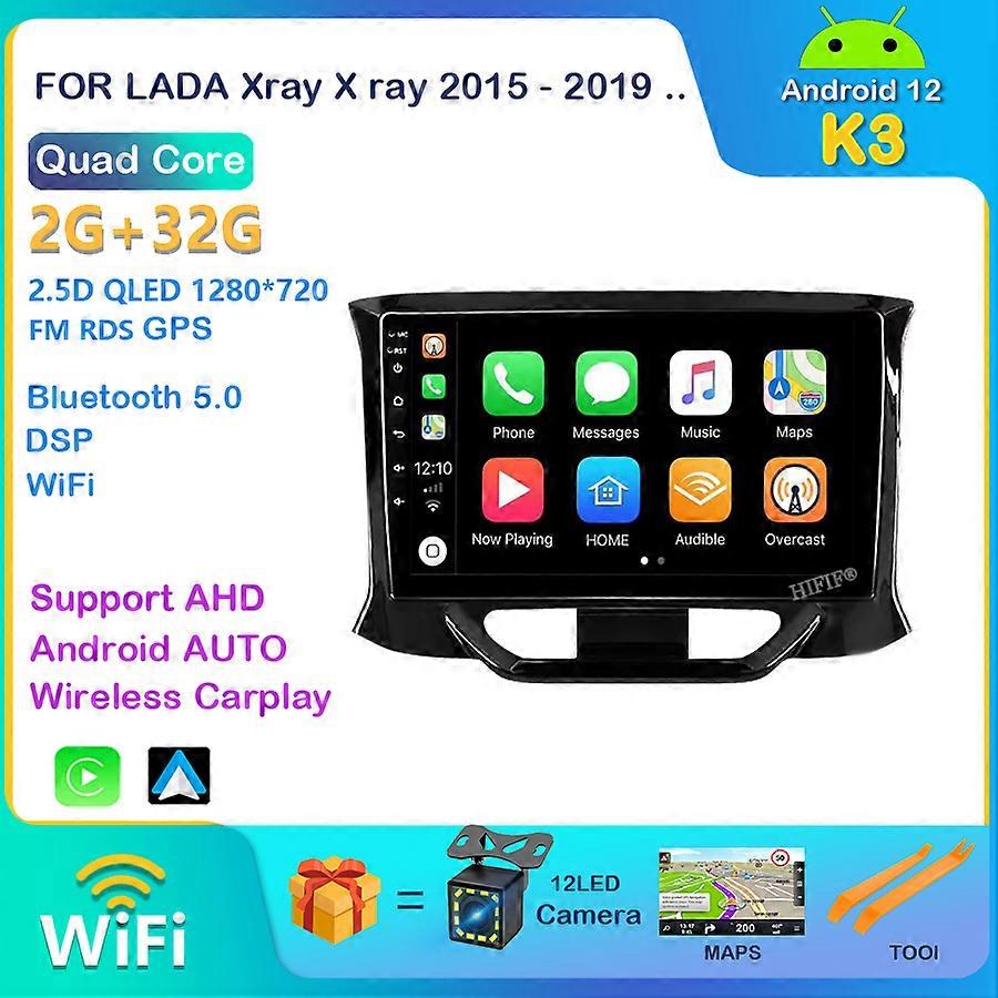 Android 12 Car Radio for LADA X Ray Xray 2015 - 2019 Multimedia Player 2 Din Navigation GPS Carplay No 2din 2 din dvd