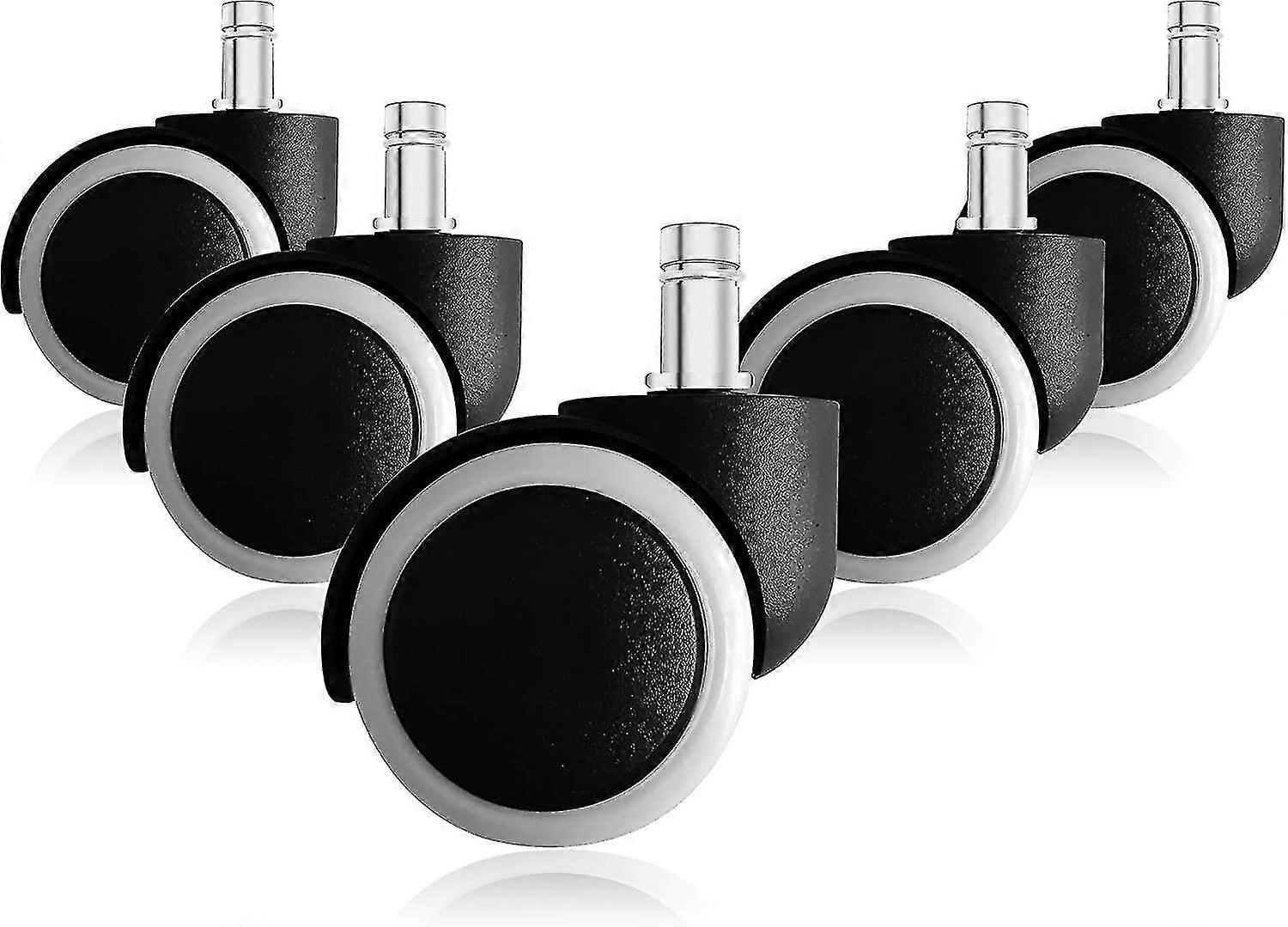 Office Chair Casters, Replaceable Replacement Wheels With Anti-fall Function And Smooth Gliding, Mute (5 Pieces/set, White)