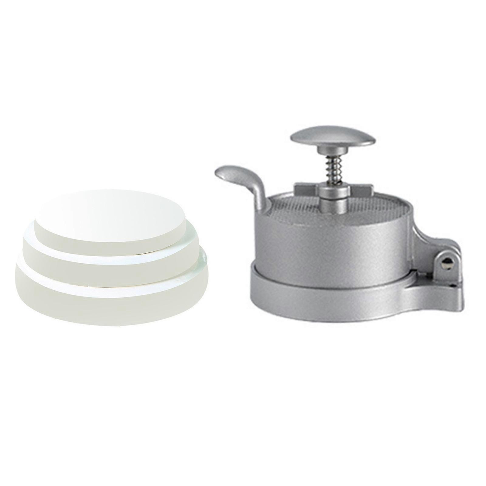 برجر الصحافة ، صانع فطيرة مكبس همبرغر قابل للتعديل مع 100 ورق باتي ، مكبس همبرغر غير لاصق مكبس برجر شديد التحمل سبائك الألومنيوم صنع باتي