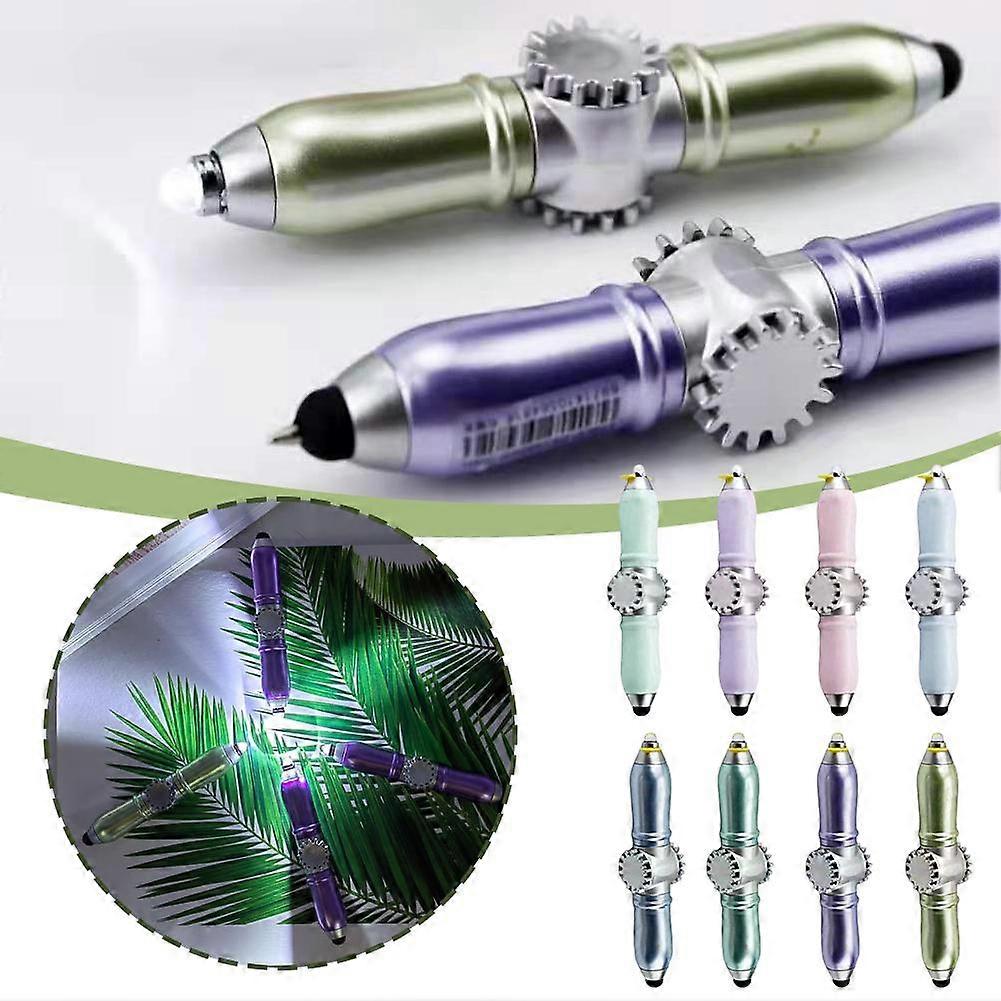 Led Luminous Relieve Stress Spinner Pen Gyroscope Decompression Light Ball Pen