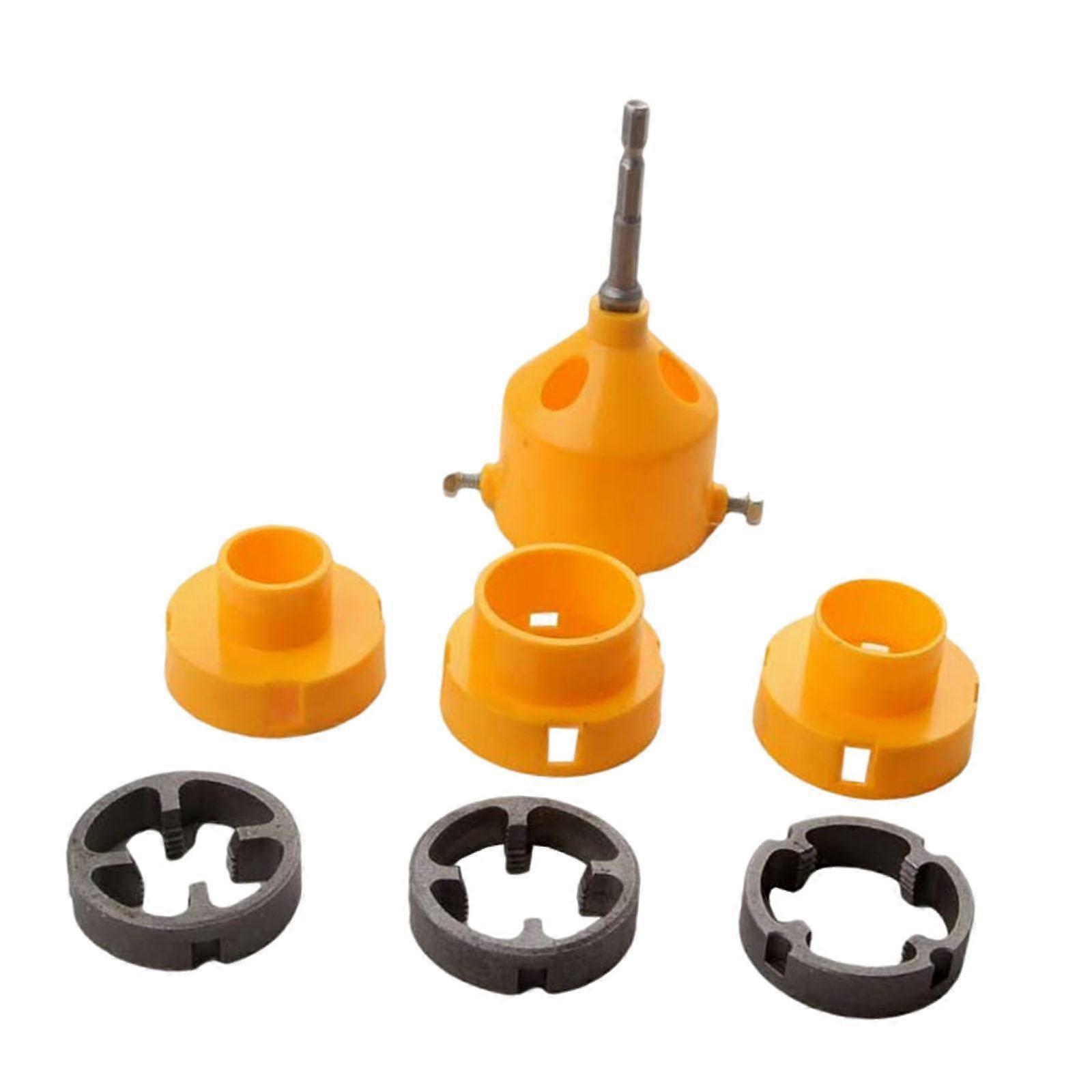 Pipe Threader Round Pipe Die Set Reusable Thread Tool Easy Installation