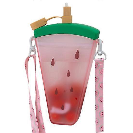 320ML Water Bottle Popsicles Shape Fruit Print Easy to Carry Ice Cream Water Bottle with Straw Outdoor