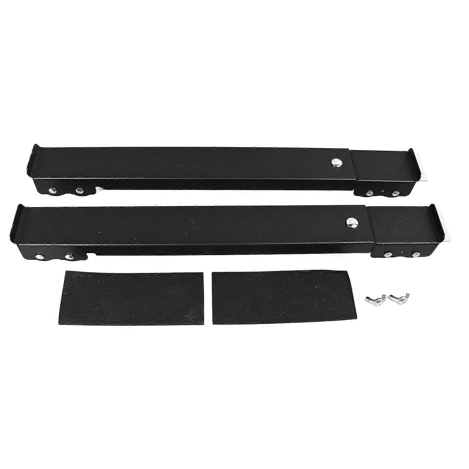 2 Pack Black Extendable Washing Machine Casters, 16 Wheels Trolley Stand with Brake, 661 lb Bearing, Refrigerator Mobile Base