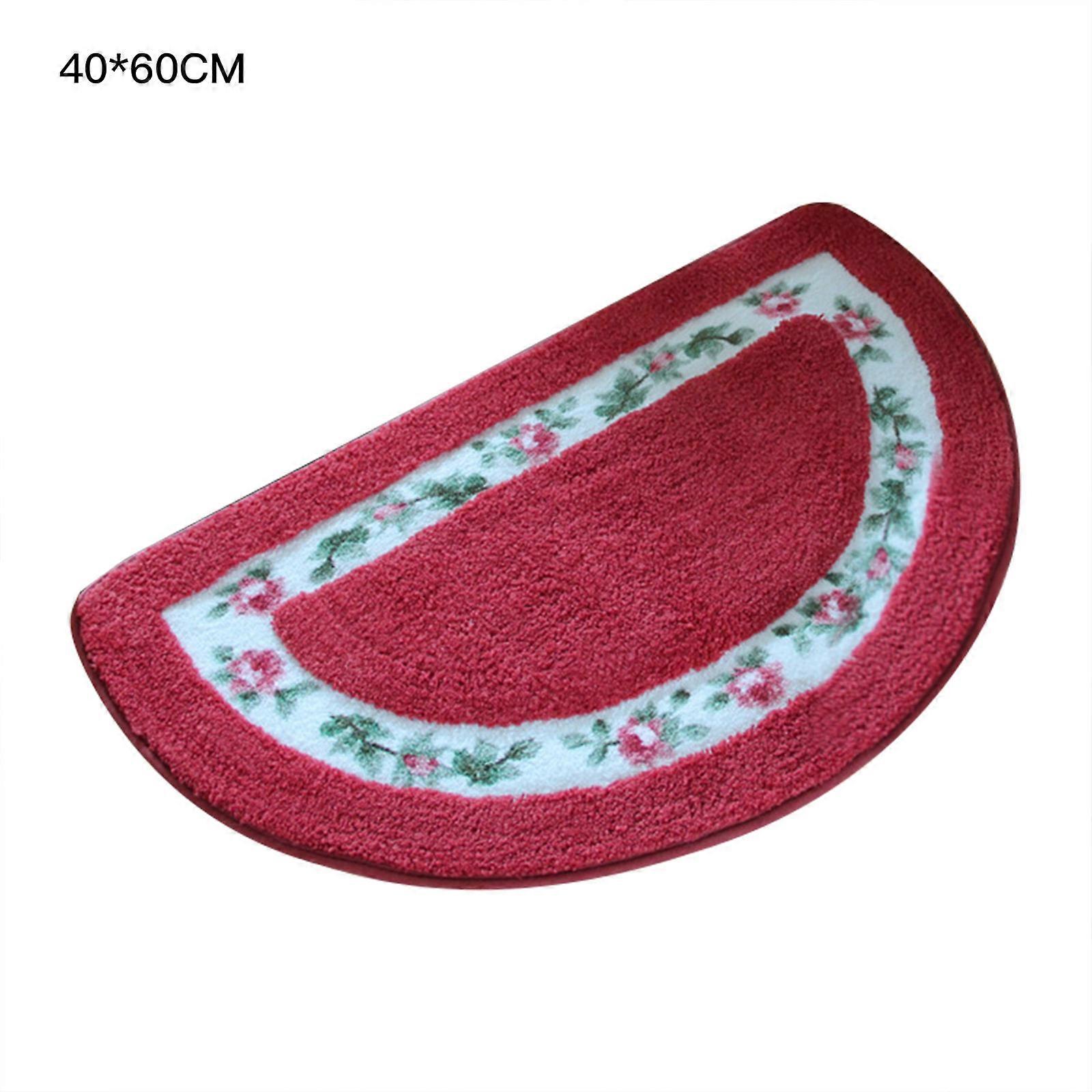 [安德在线]半圆田园风格玫瑰地垫浴室防滑吸水地毯卧室门脚垫