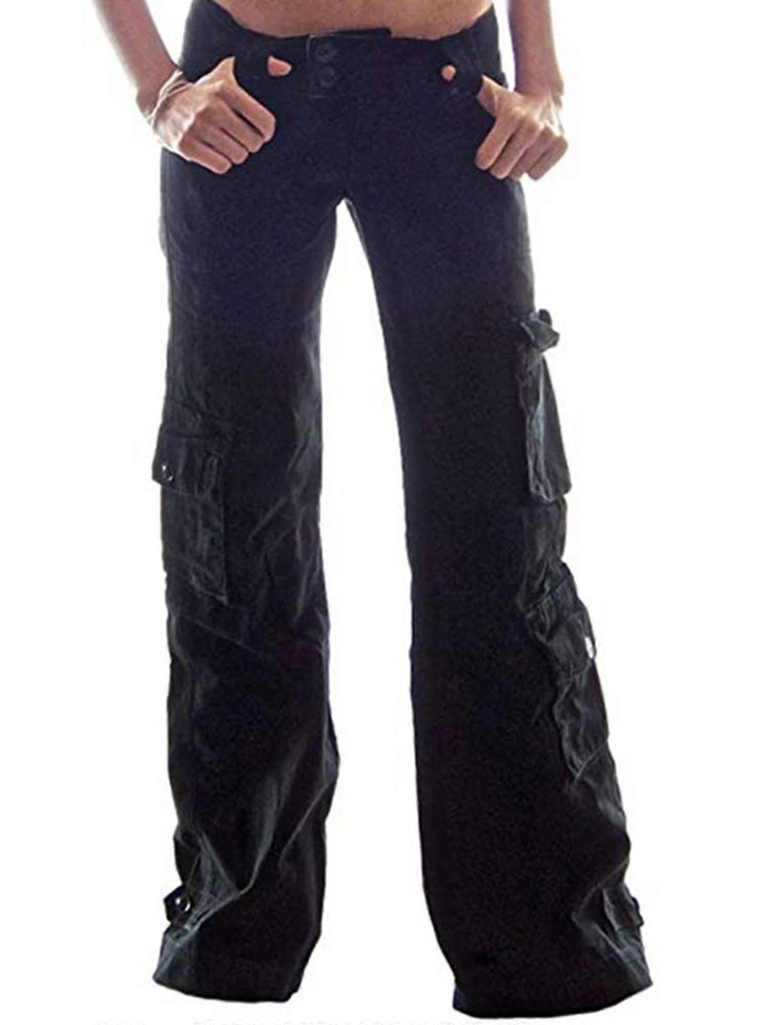Women's Casual Long Cargo Pants Wide Leg Trousers