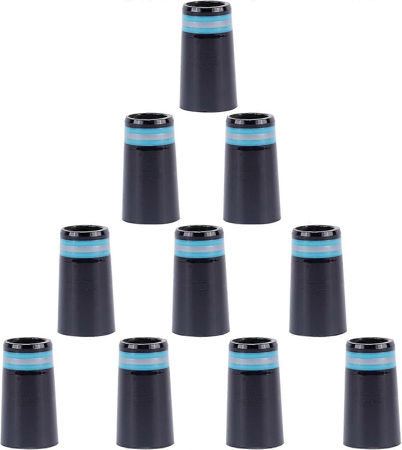 Golf Iron Ferrules - 10 Pcs Black Ferrules with Chrome Rings