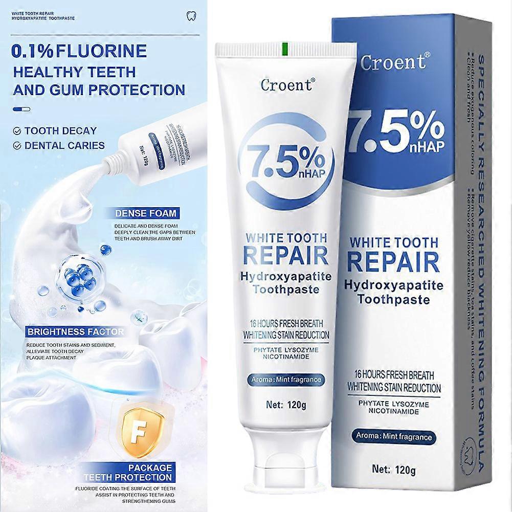 1-3PCS Hydroxyapatite Toothpaste 2-Pack for Enamel Protection, Fluoride-Free Formula with Gentle Mint, for Sensitive Teeth