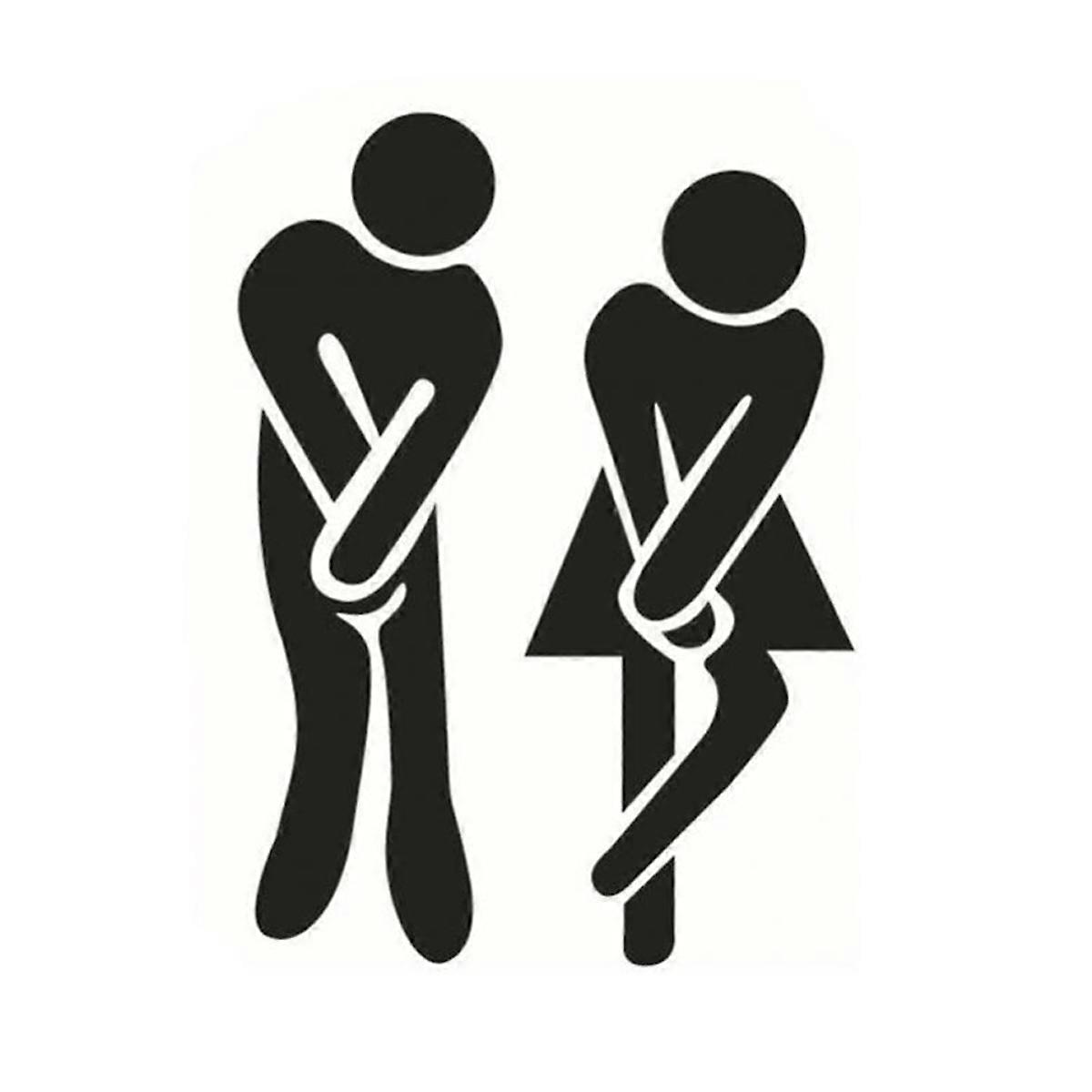 Funny Bathroom Door Sign for Men and Women Restrooms
