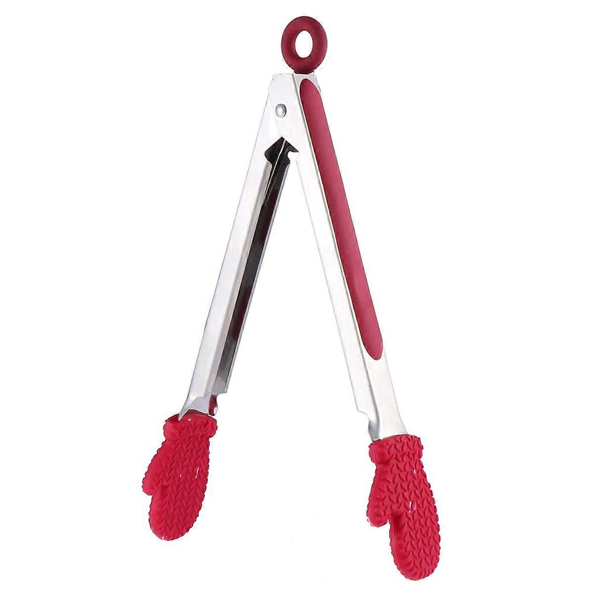 Non-stick stainless steel tongs with silicone tips for all uses