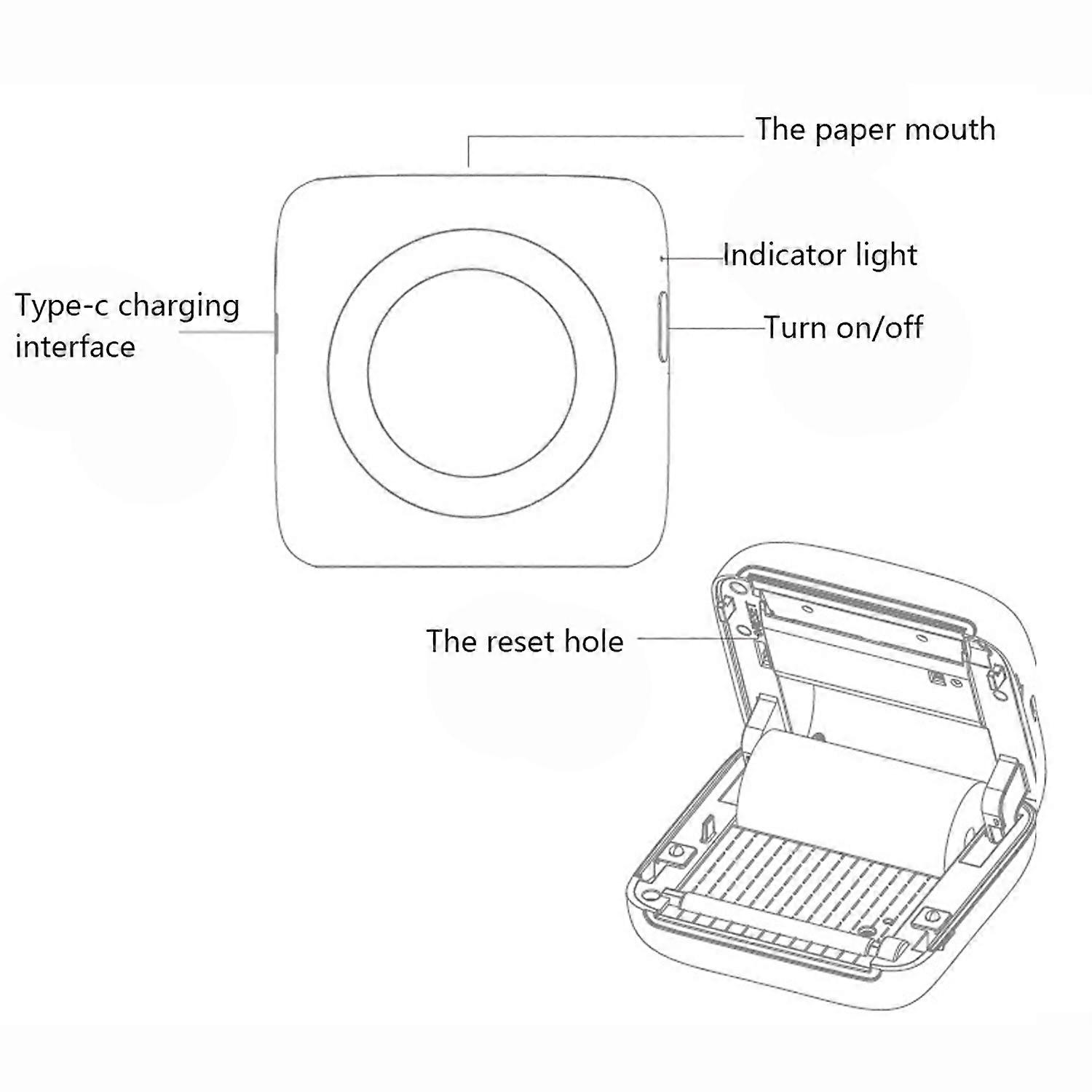 USB 300DPI Portable Label Maker Machine Handheld BT Sticker Label Printer Qr Code Sticker Barcode Pr